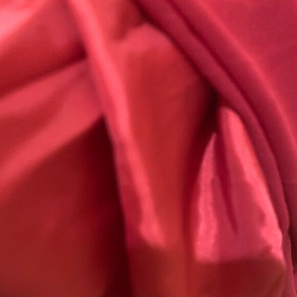 Bill Levkoff Style 633 Cranberry Red Chiffon Pleated  Bodice Flowing Maxi Gown - Picture 4 of 16